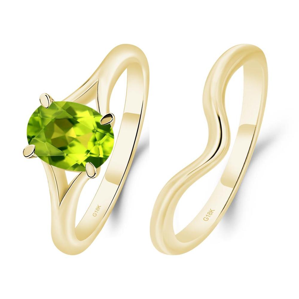 Peridot Split Shank Ring - LUO Jewelry #metal_xxxxx