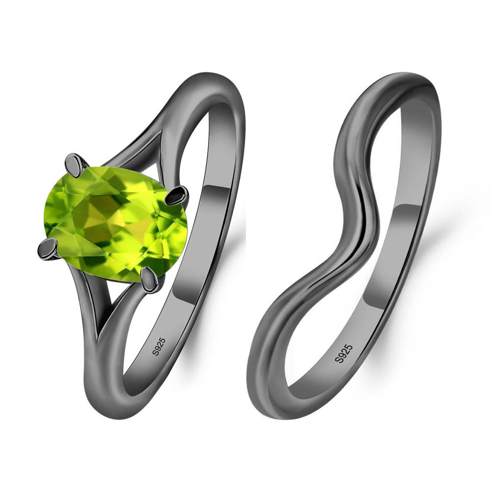 Peridot Split Shank Ring - LUO Jewelry #metal_xxxxx