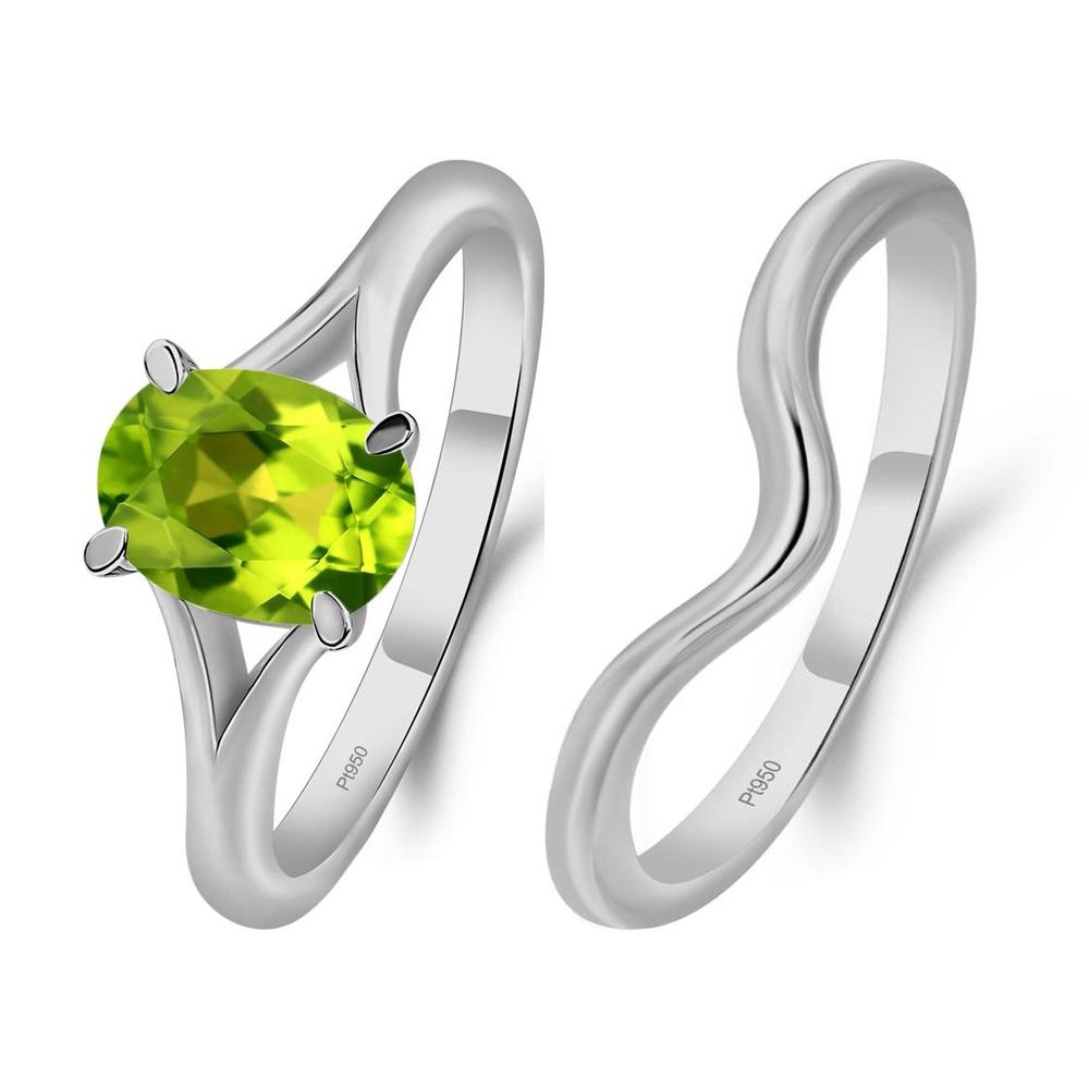 Peridot Split Shank Ring - LUO Jewelry #metal_xxxxx