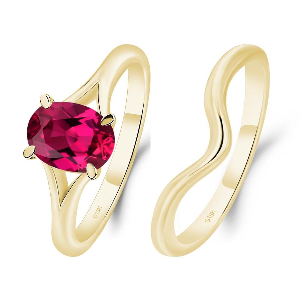 Ruby Split Shank Engagement Ring - LUO Jewelry #metal_xxxxx