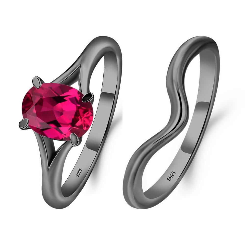 Ruby Split Shank Engagement Ring - LUO Jewelry #metal_xxxxx