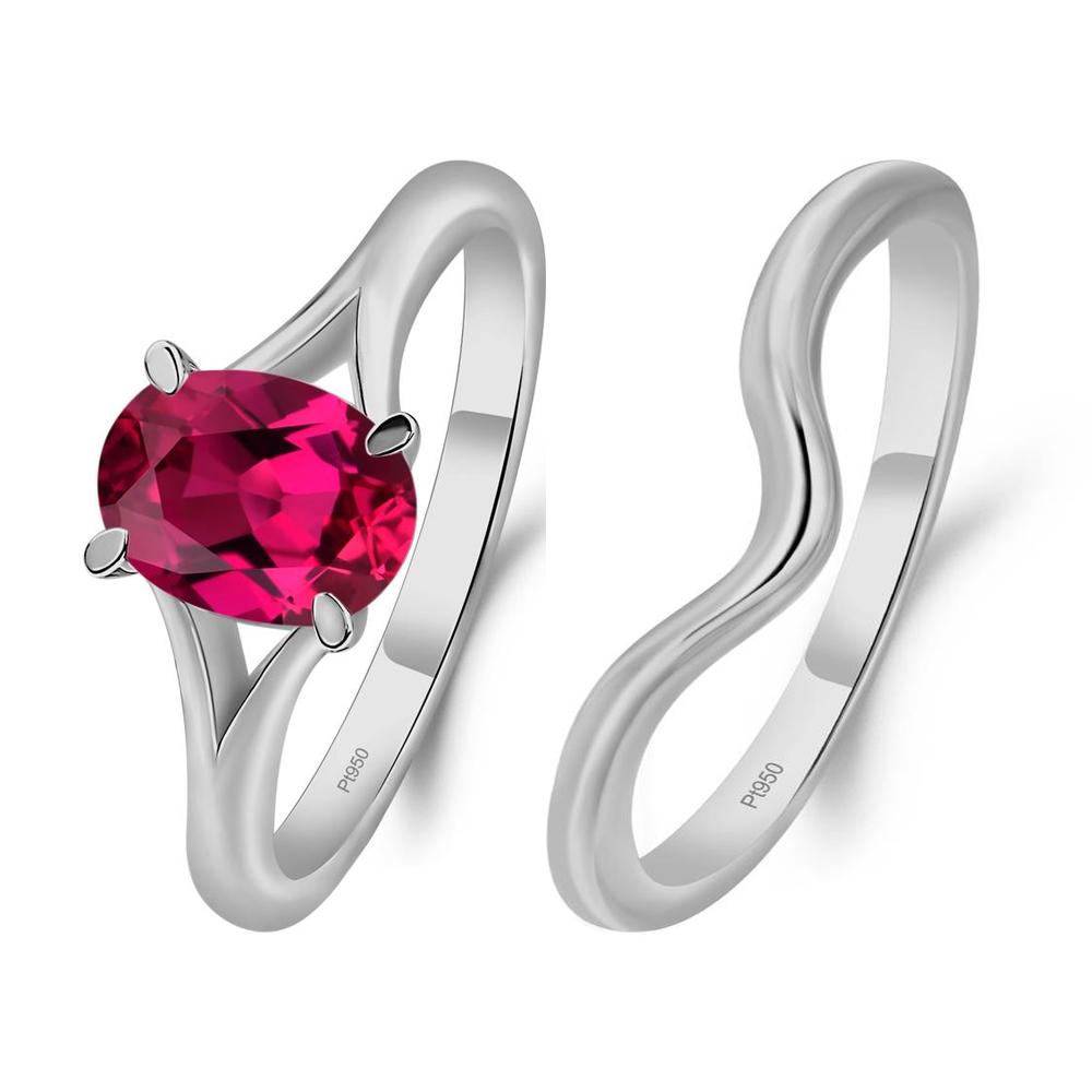 Ruby Split Shank Engagement Ring - LUO Jewelry #metal_xxxxx