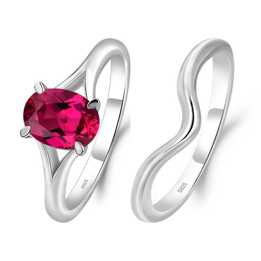 Ruby Split Shank Engagement Ring - LUO Jewelry #metal_xxxxx