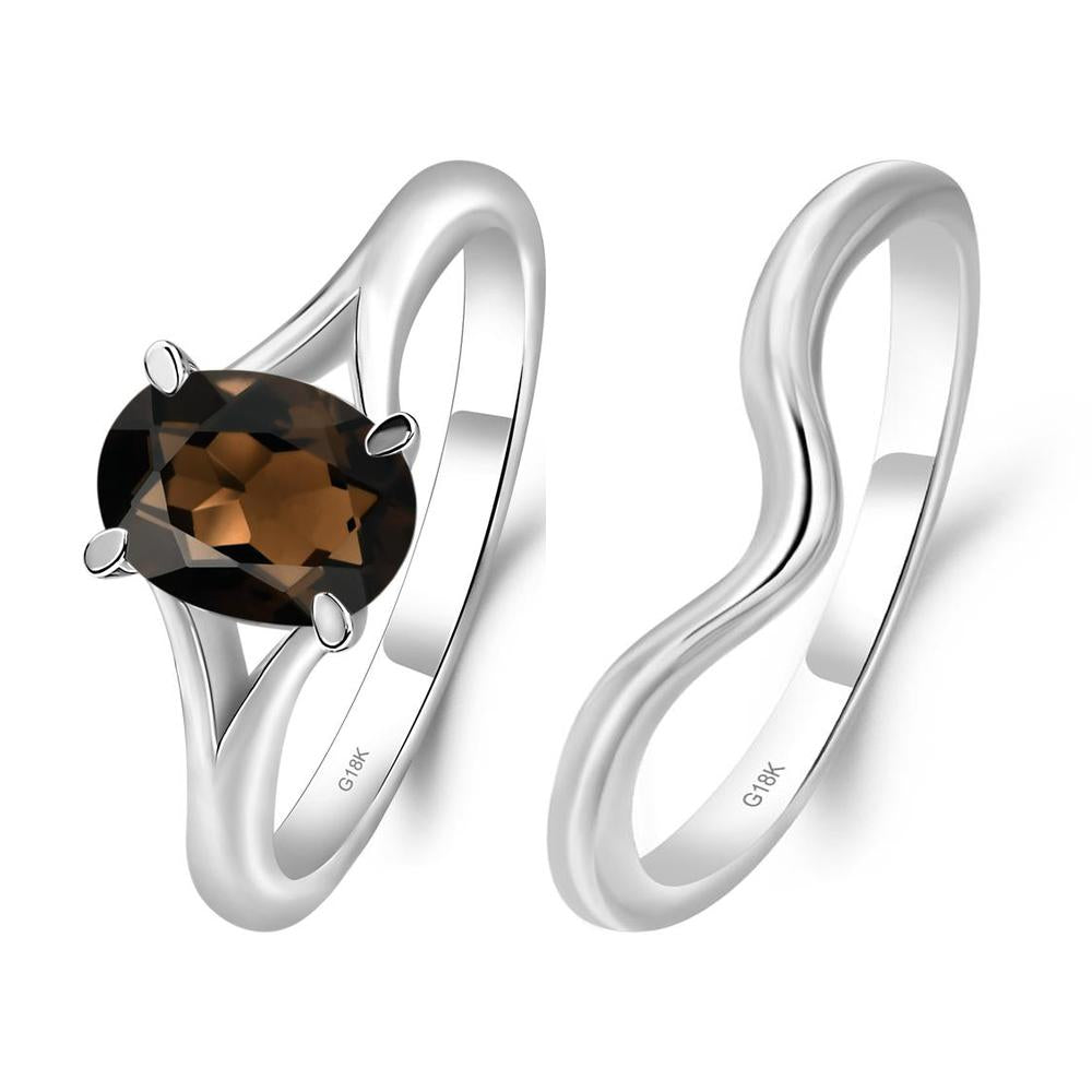 Smoky Quartz Solitaire Promise Ring - LUO Jewelry #metal_xxxxx