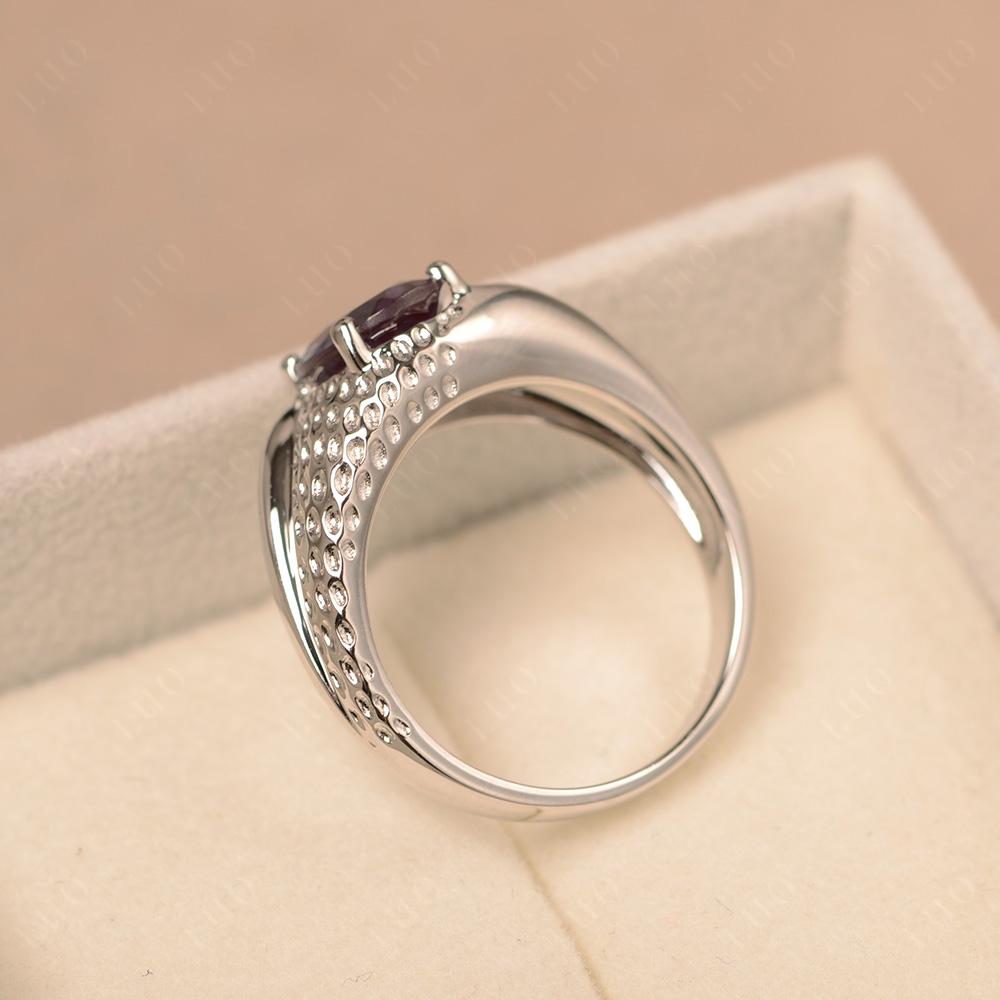 Rugged Oval Alexandrite Ring for Men