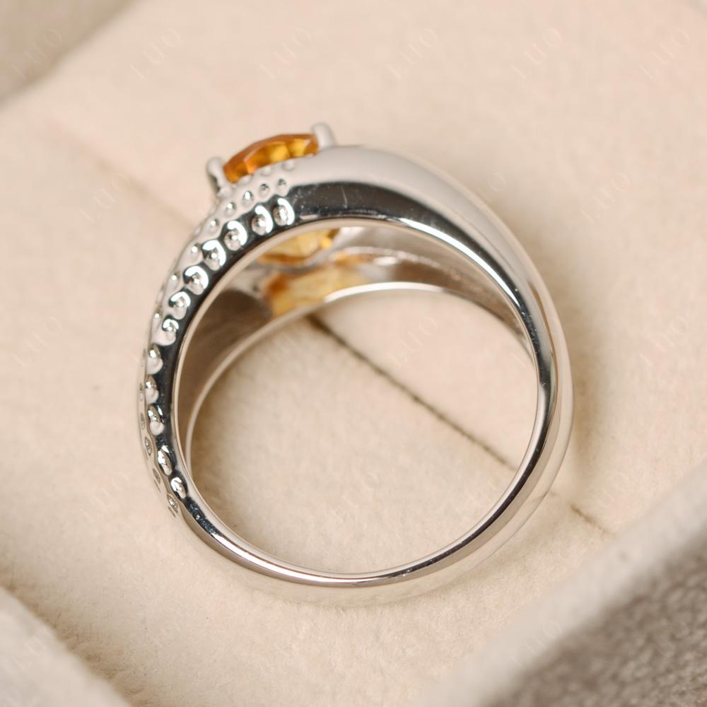 Rugged Oval Citrine Ring for Men