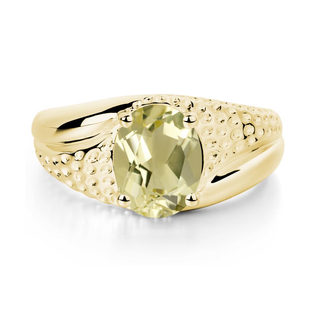 Lemon Quartz Solitaire Ring for Men - LUO Jewelry #metal_18k yellow gold