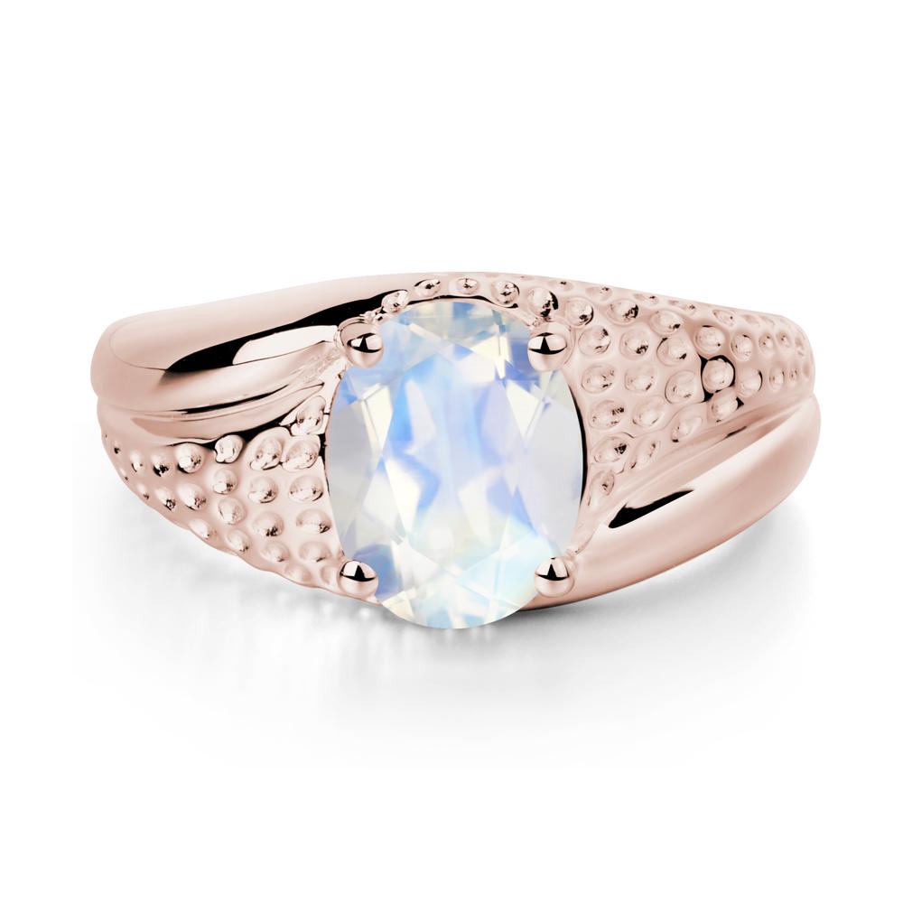 Moonstone Solitaire Ring for Men - LUO Jewelry #metal_14k rose gold