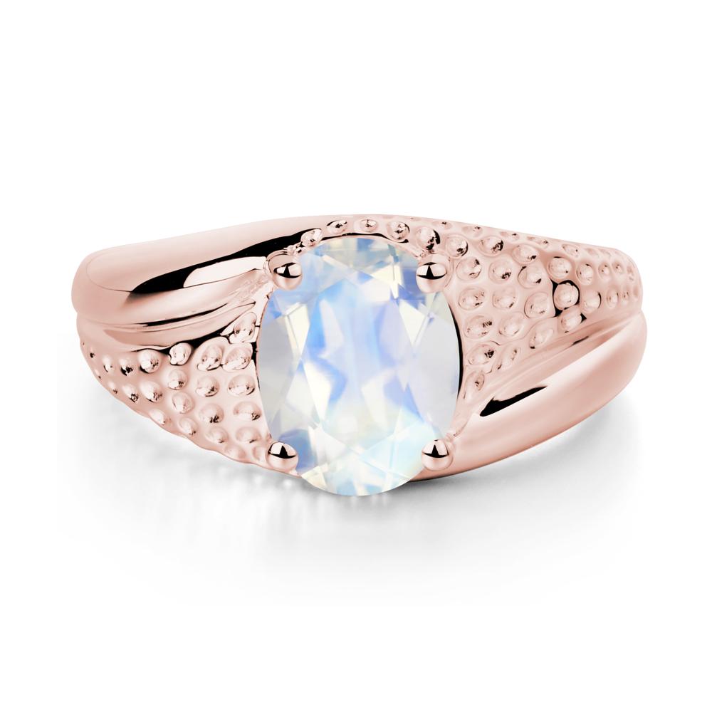 Moonstone Solitaire Ring for Men - LUO Jewelry #metal_18k rose gold