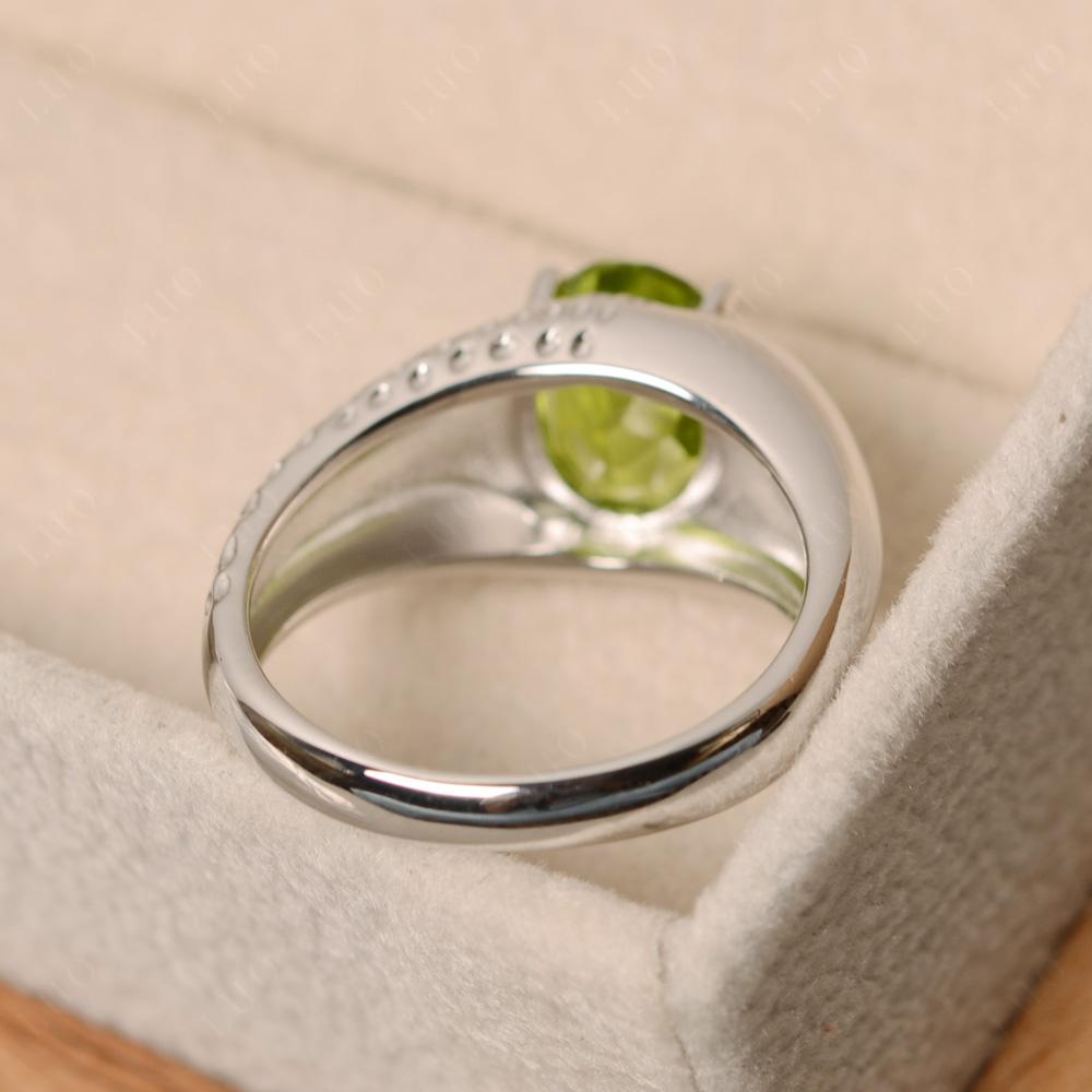 Rugged Oval Peridot Ring for Men