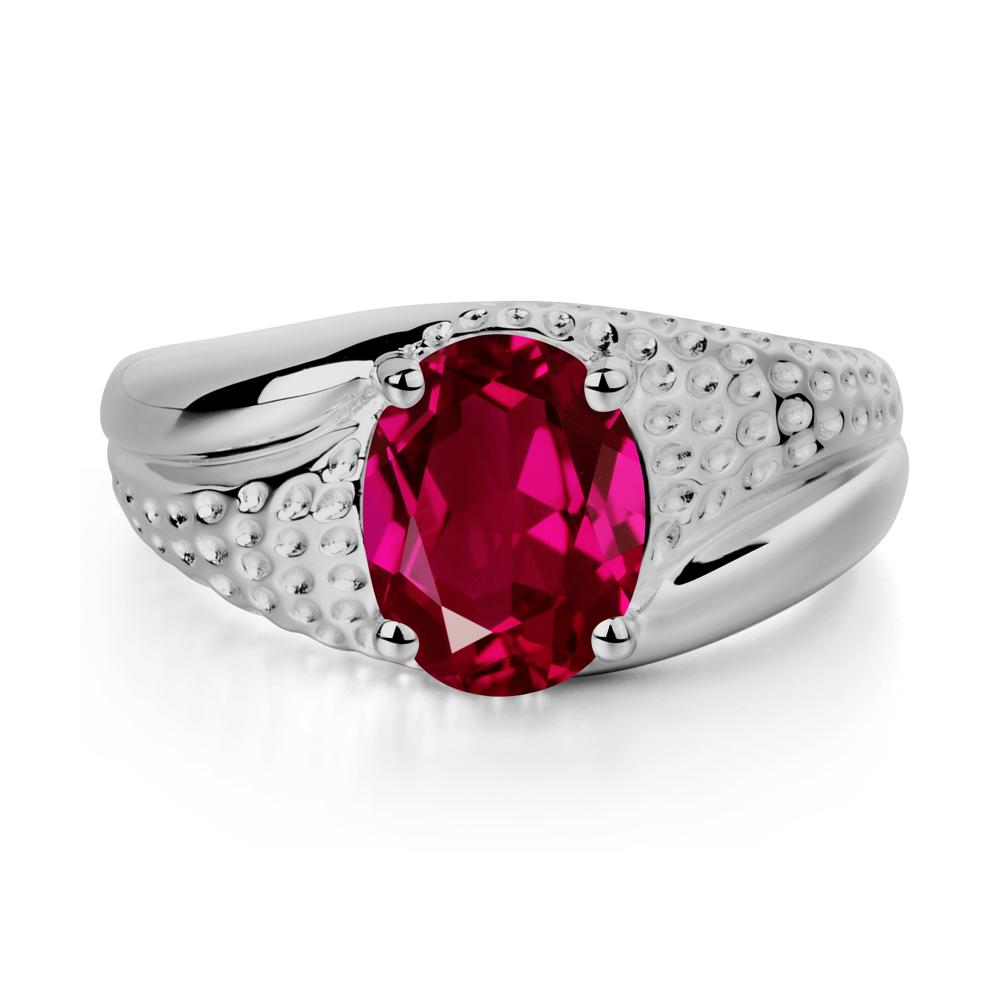 Ruby Solitaire Ring for Men - LUO Jewelry #metal_platinum