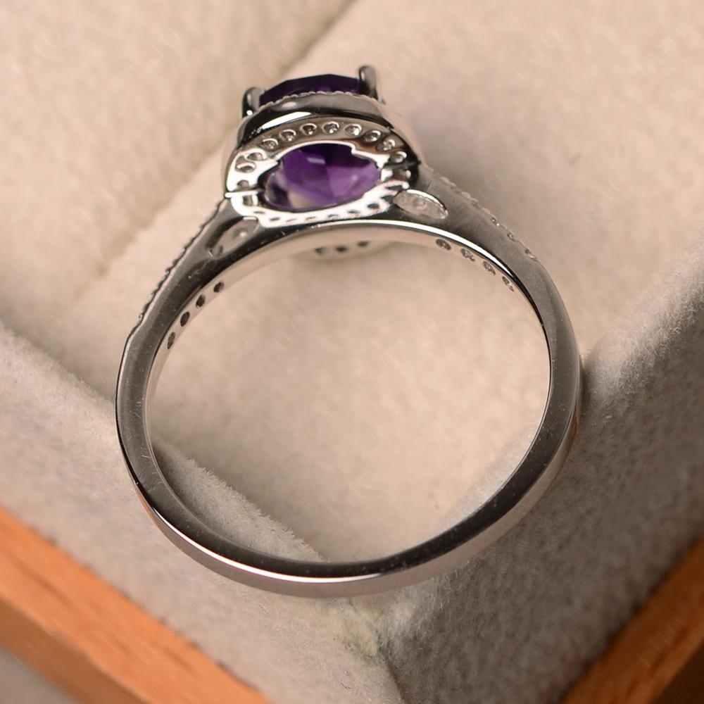 Oval Amethyst Halo Ring - LUO Jewelry 