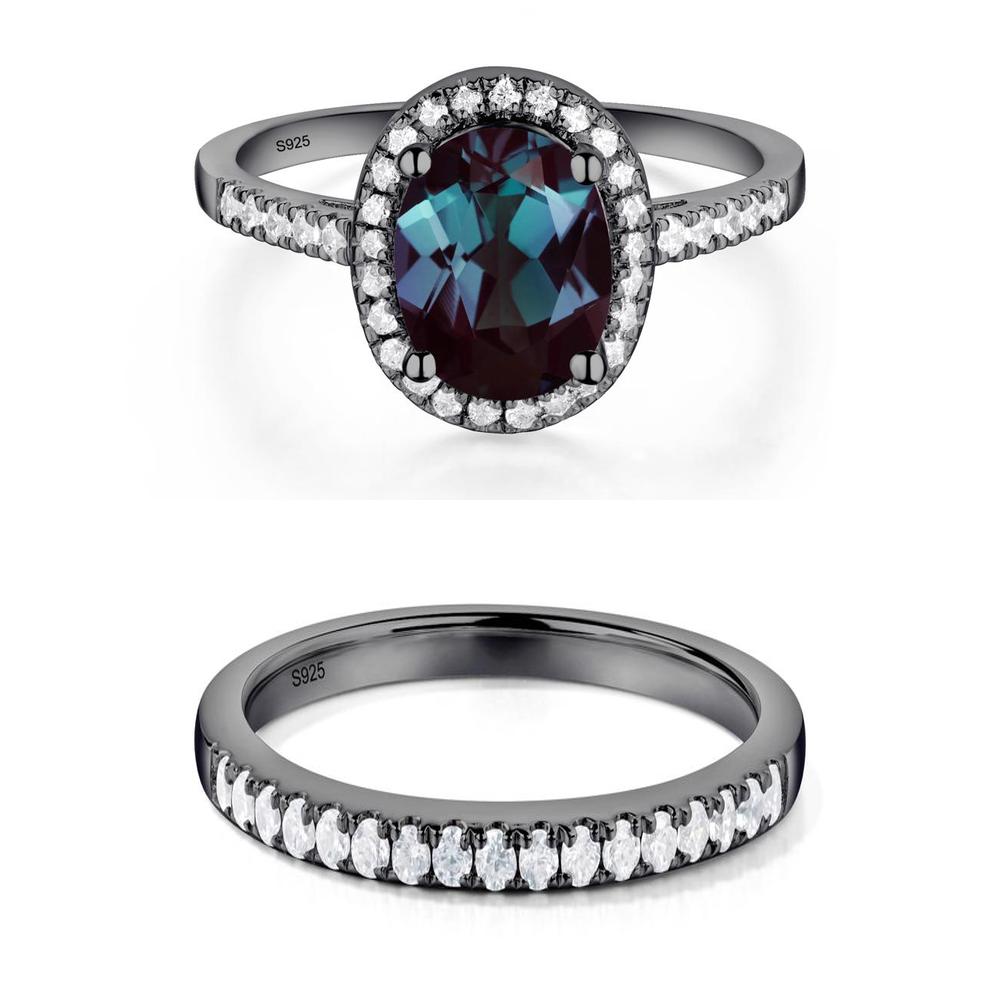 Oval Alexandrite Halo Ring - LUO Jewelry #metal_xxxxx