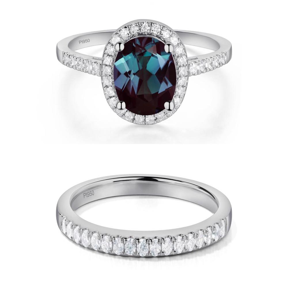 Oval Alexandrite Halo Ring - LUO Jewelry #metal_xxxxx