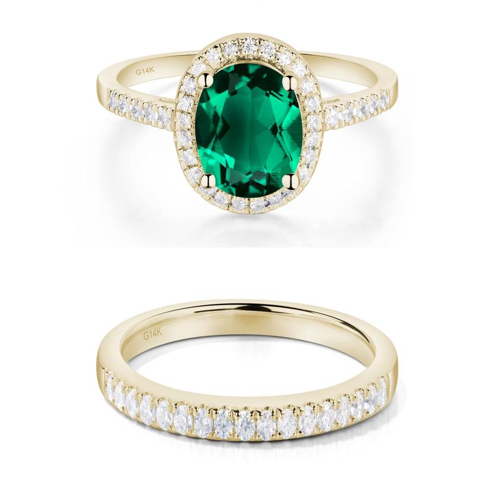 Oval Emerald Halo Ring - LUO Jewelry #metal_xxxxx