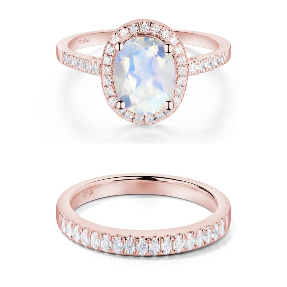 Oval Moonstone Halo Ring - LUO Jewelry #metal_xxxxx