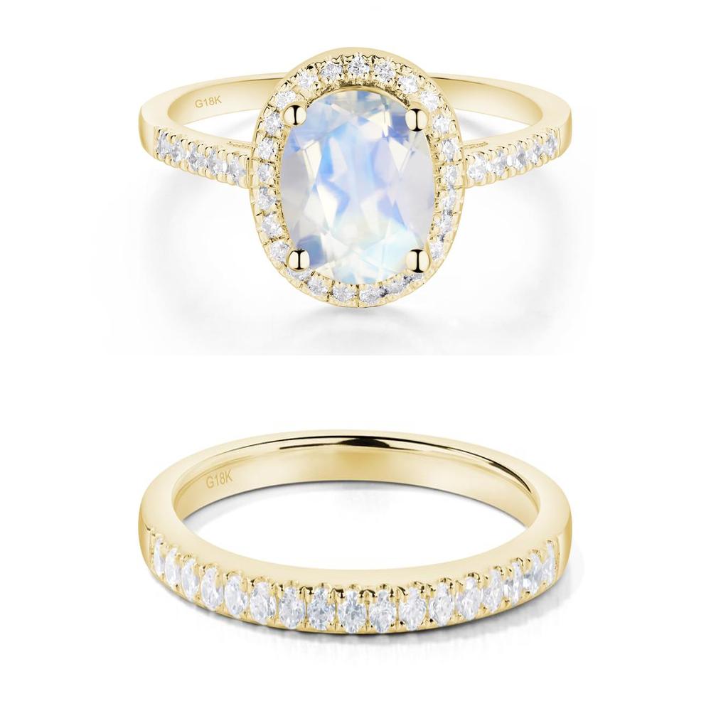 Oval Moonstone Halo Ring - LUO Jewelry #metal_xxxxx