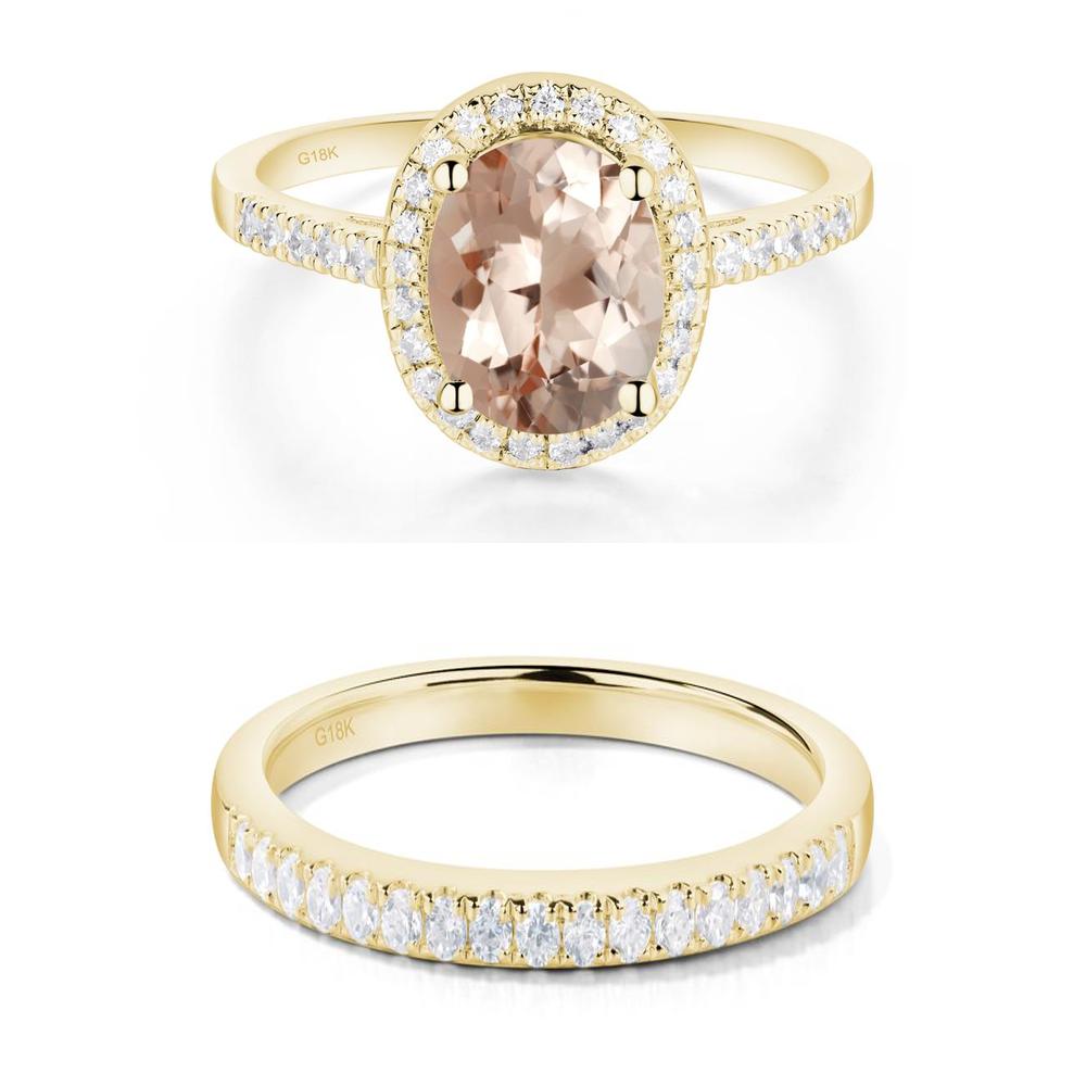 Oval Morganite Halo Ring - LUO Jewelry #metal_xxxxx