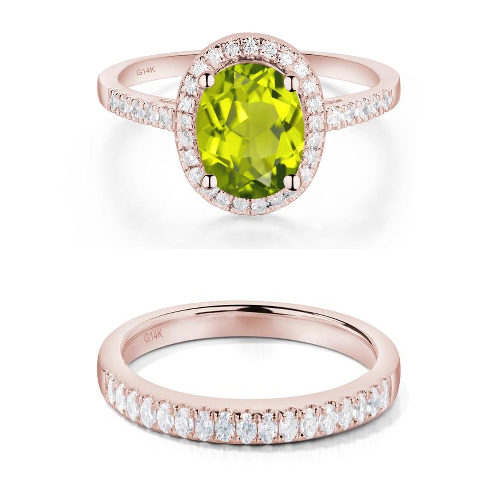 Oval Peridot Halo Ring - LUO Jewelry #metal_xxxxx