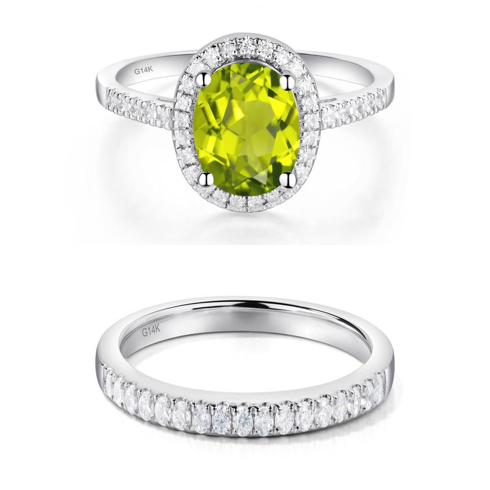 Oval Peridot Halo Ring - LUO Jewelry #metal_xxxxx