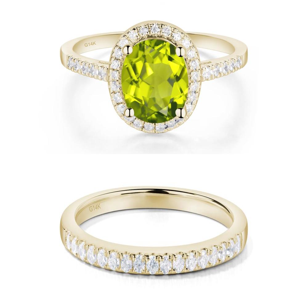 Oval Peridot Halo Ring - LUO Jewelry #metal_xxxxx