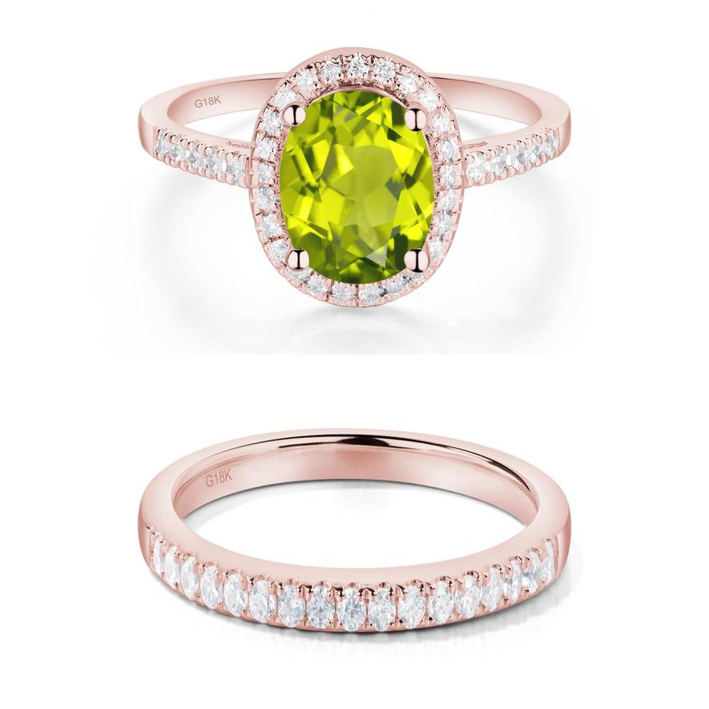 Oval Peridot Halo Ring - LUO Jewelry #metal_xxxxx