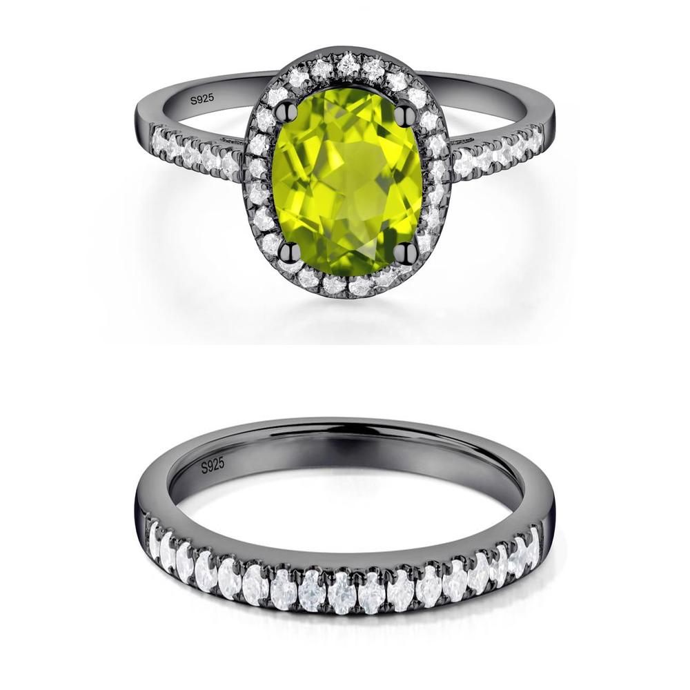 Oval Peridot Halo Ring - LUO Jewelry #metal_xxxxx