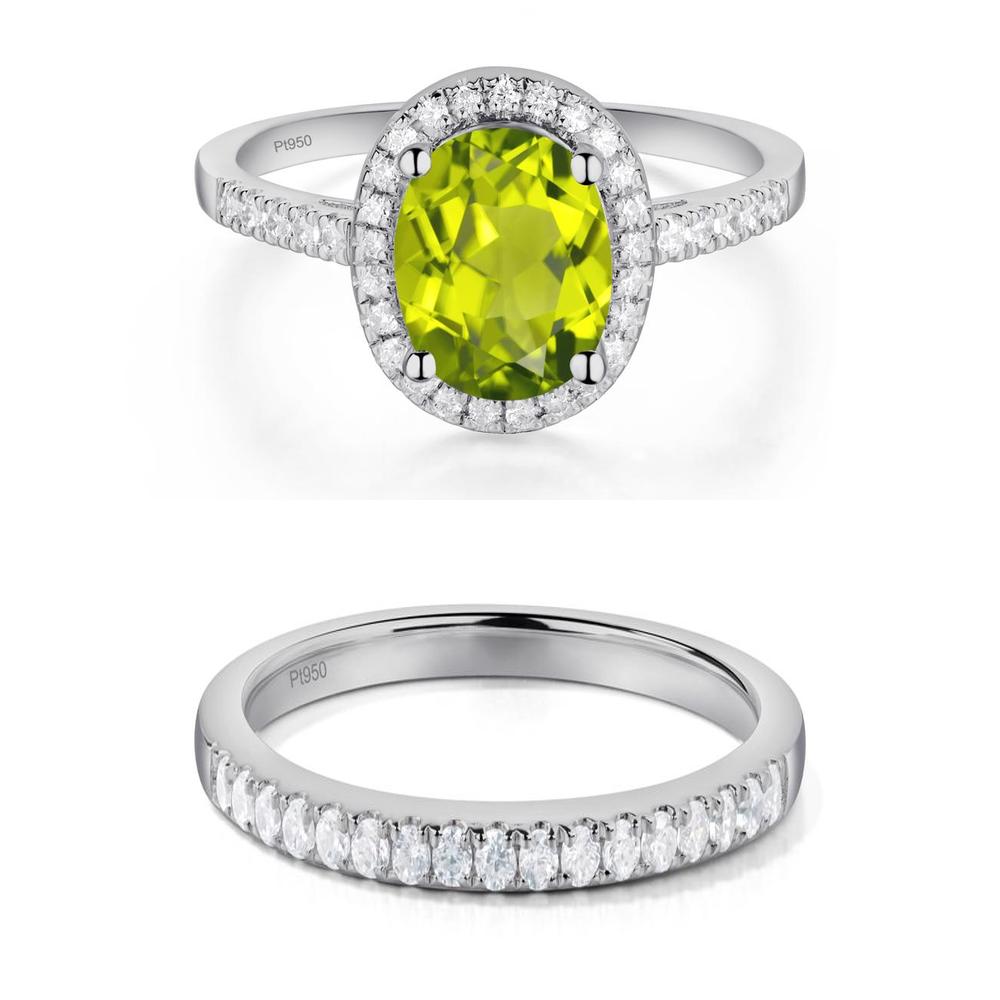 Oval Peridot Halo Ring - LUO Jewelry #metal_xxxxx