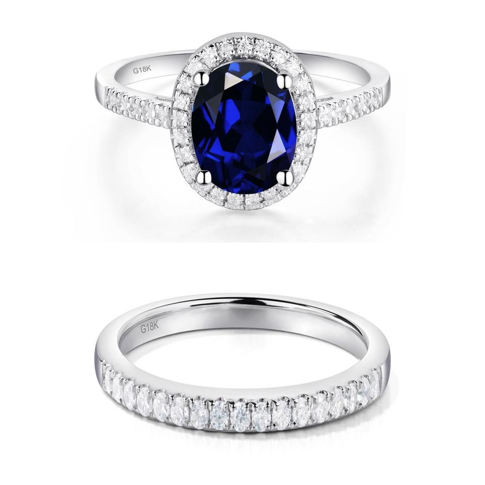 Oval Sapphire Halo Ring - LUO Jewelry #metal_xxxxx