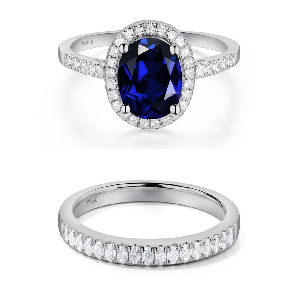 Oval Sapphire Halo Ring - LUO Jewelry #metal_xxxxx