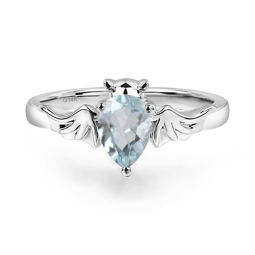 Aquamarine Gothic Promise Ring - LUO Jewelry #metal_14k white gold