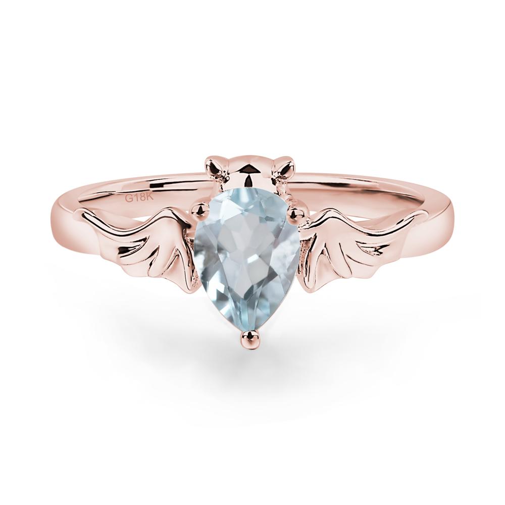 Aquamarine Gothic Promise Ring - LUO Jewelry #metal_18k rose gold