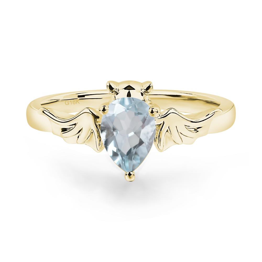 Aquamarine Gothic Promise Ring - LUO Jewelry #metal_18k yellow gold