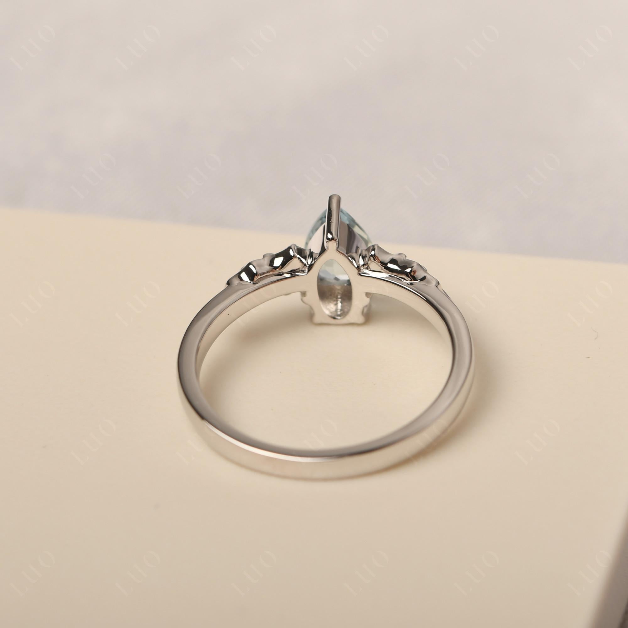 Aquamarine Gothic Promise Ring - LUO Jewelry 