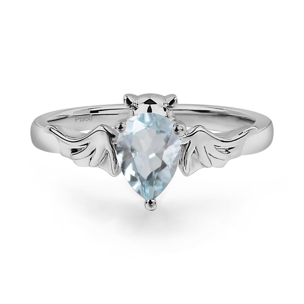 Aquamarine Gothic Promise Ring - LUO Jewelry #metal_platinum