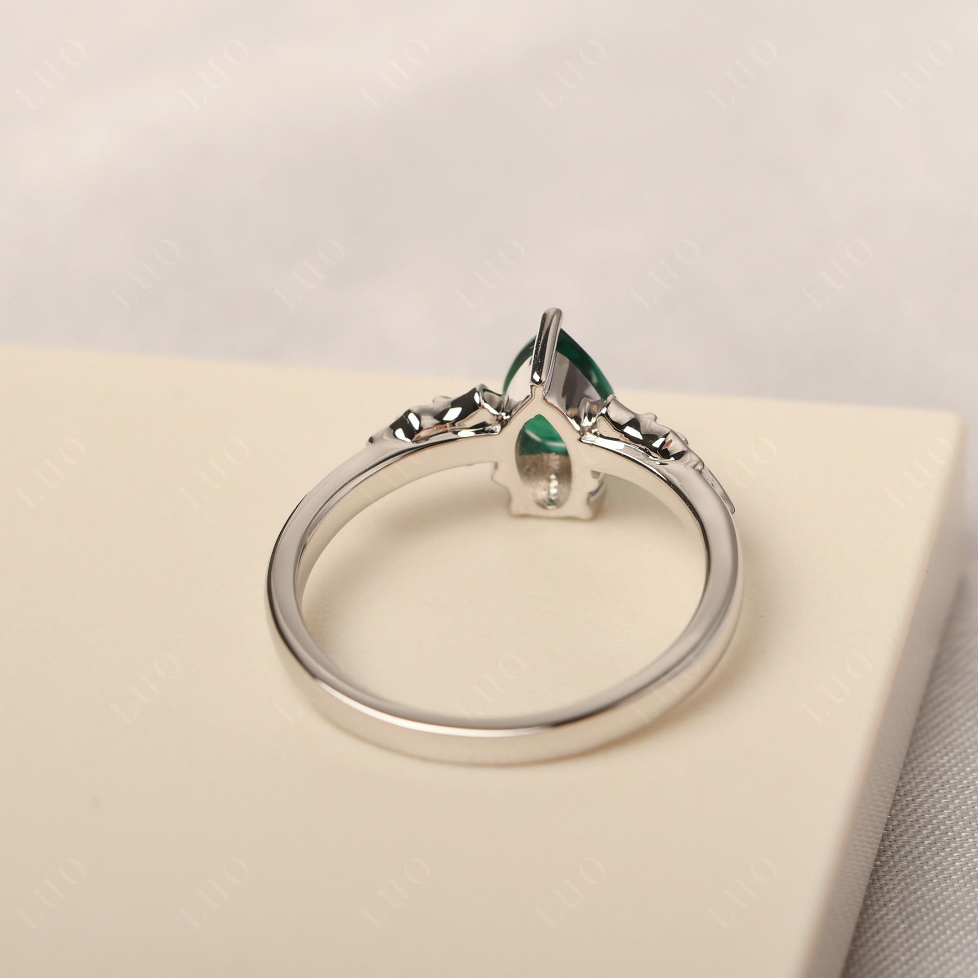 Emerald Bat Engagement Ring - LUO Jewelry 