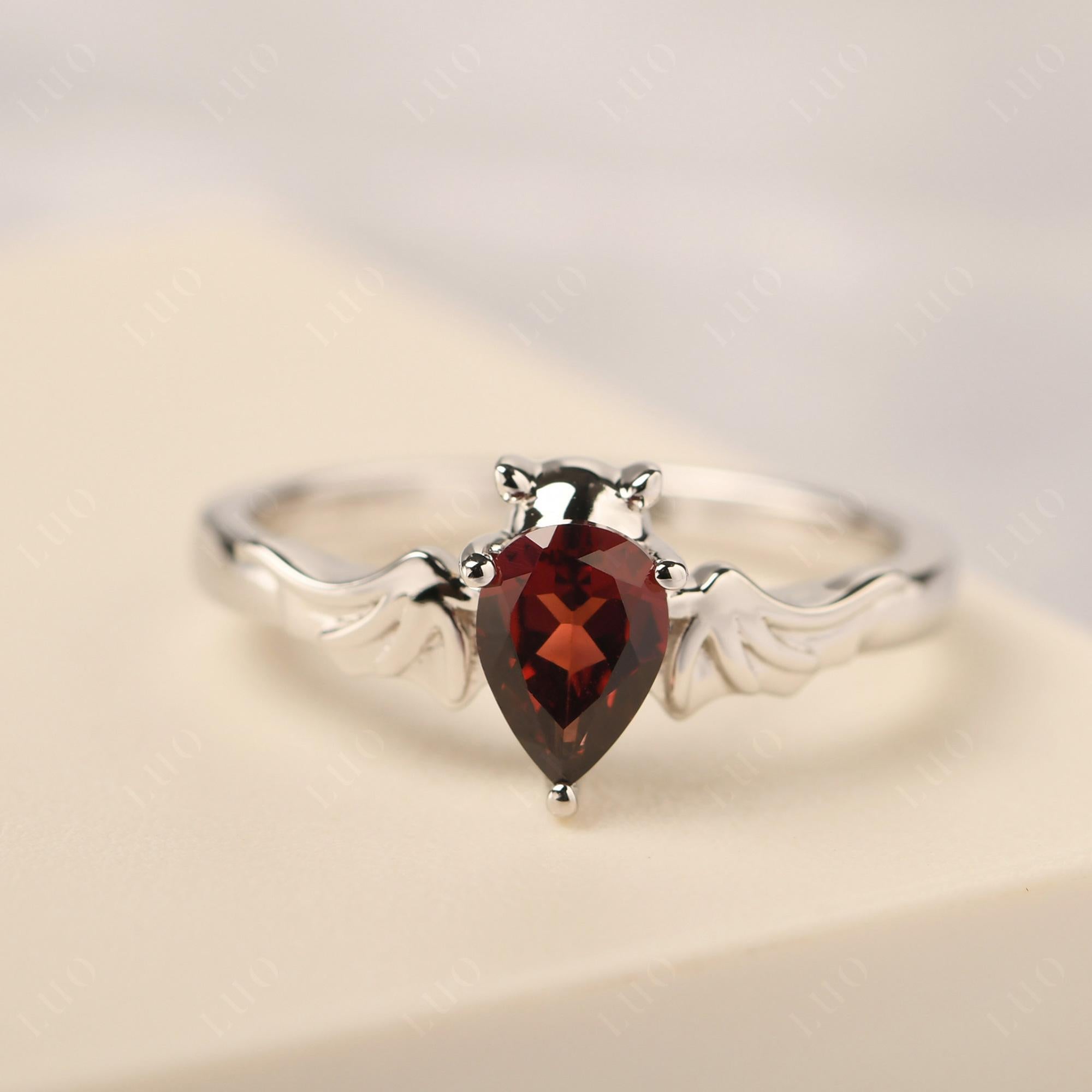 Garnet Bat Ring - LUO Jewelry 