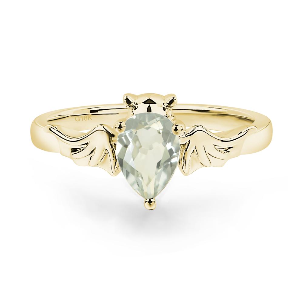 Green Amethyst Gothic Promise Ring - LUO Jewelry #metal_18k yellow gold