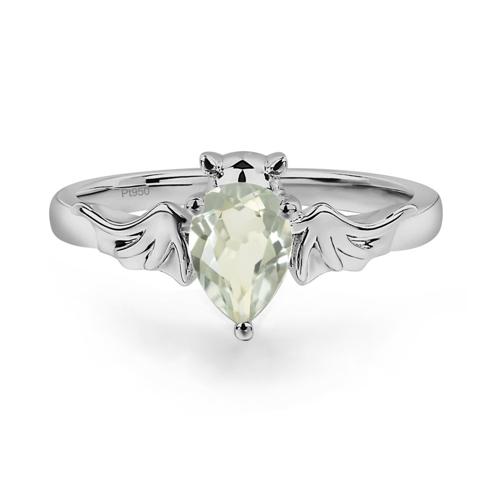 Green Amethyst Gothic Promise Ring - LUO Jewelry #metal_platinum