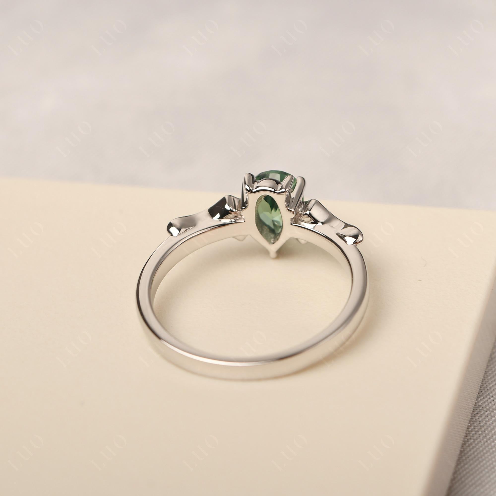 Green Sapphire Bat Engagement Ring - LUO Jewelry 