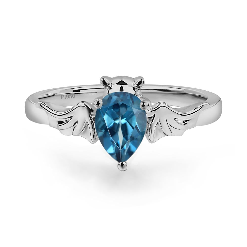 London Blue Topaz Gothic Promise Ring - LUO Jewelry #metal_platinum