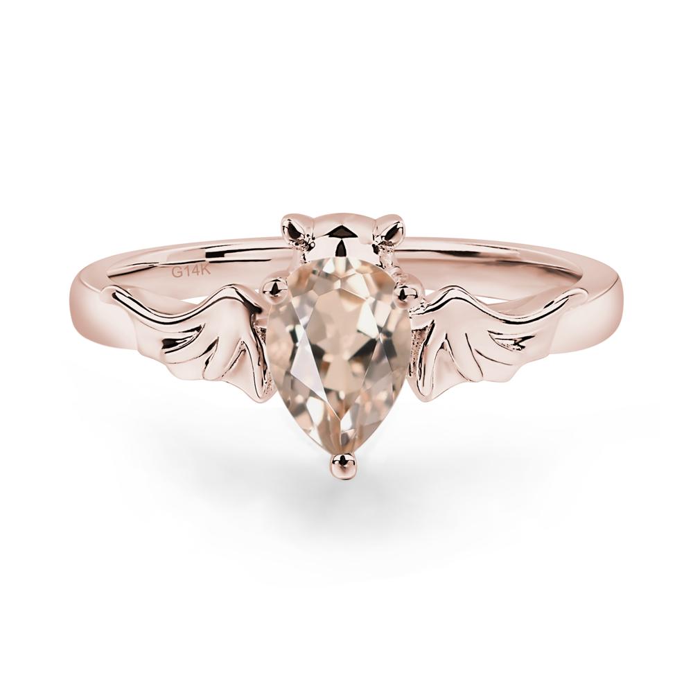 Morganite Bat Engagement Ring - LUO Jewelry #metal_14k rose gold