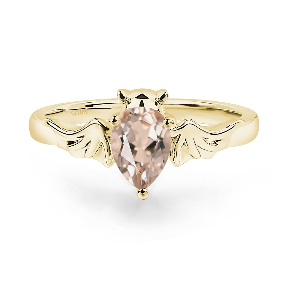 Morganite Bat Engagement Ring - LUO Jewelry #metal_18k yellow gold