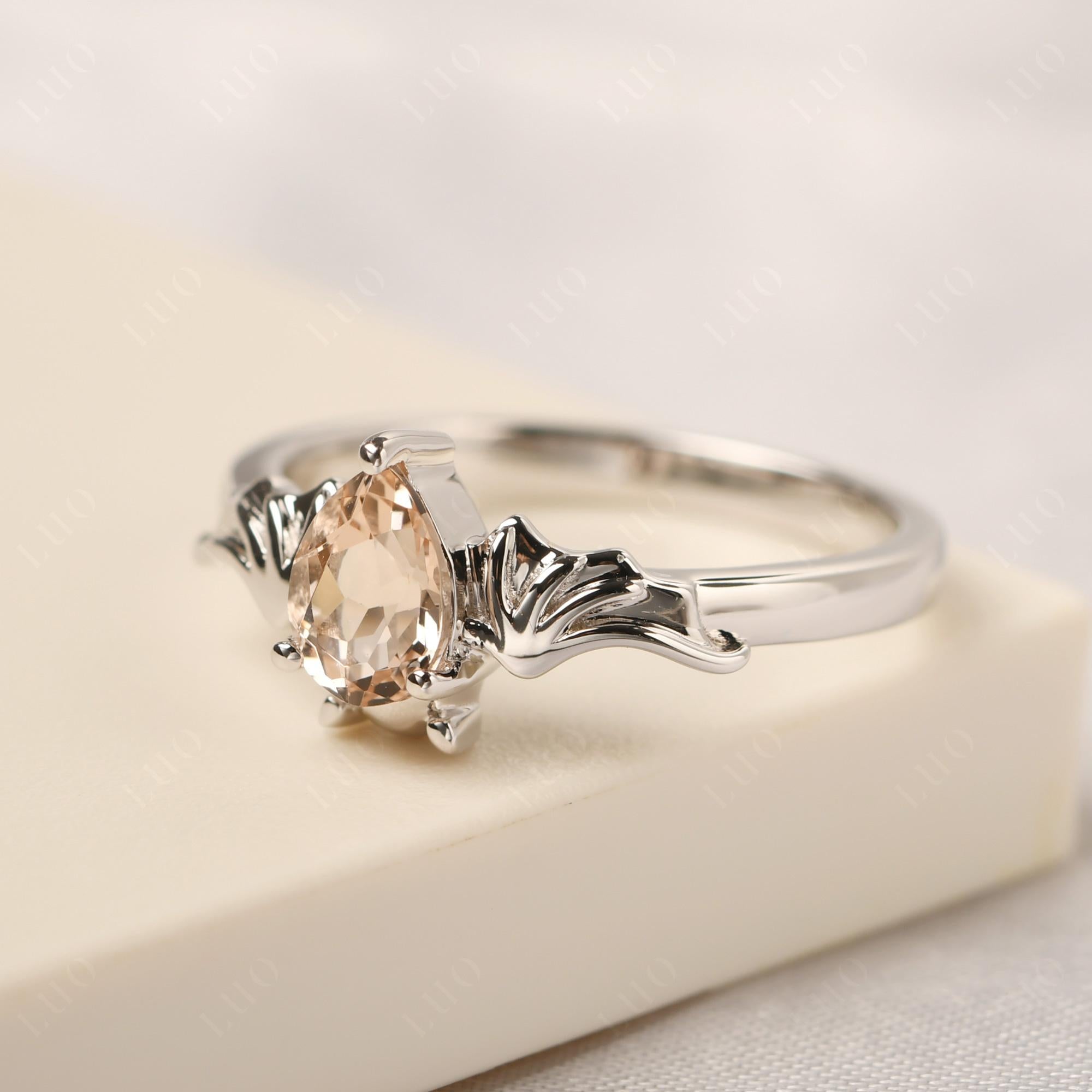 Morganite Bat Engagement Ring - LUO Jewelry 