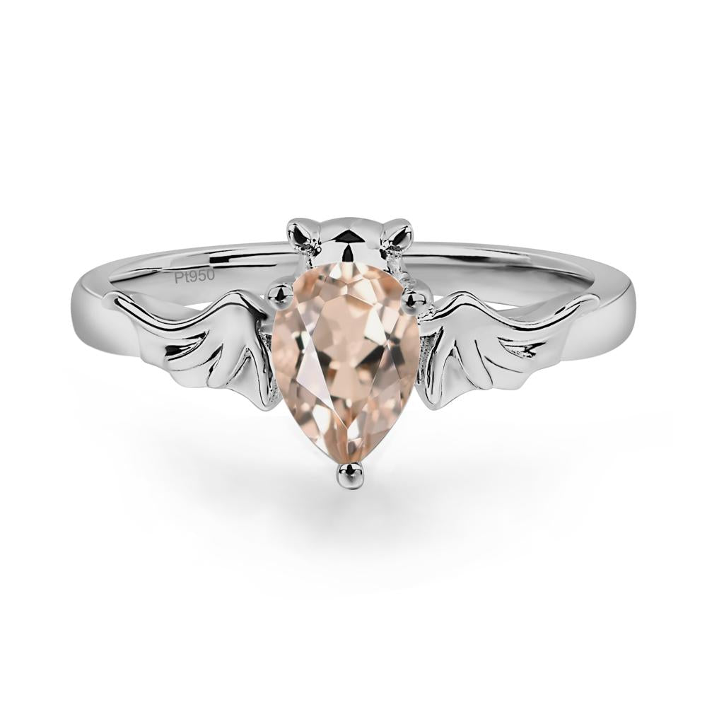 Morganite Bat Engagement Ring - LUO Jewelry #metal_platinum