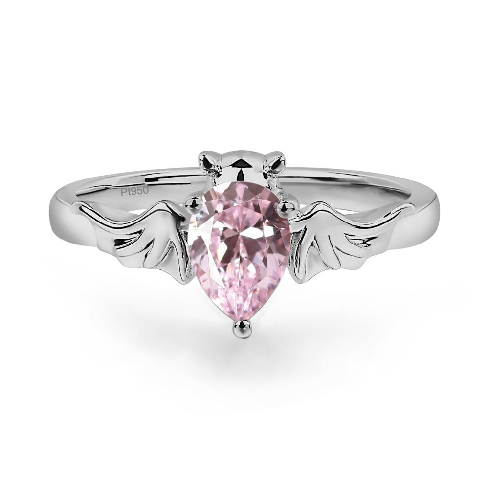 Pink Cubic Zirconia Bat Ring - LUO Jewelry #metal_platinum