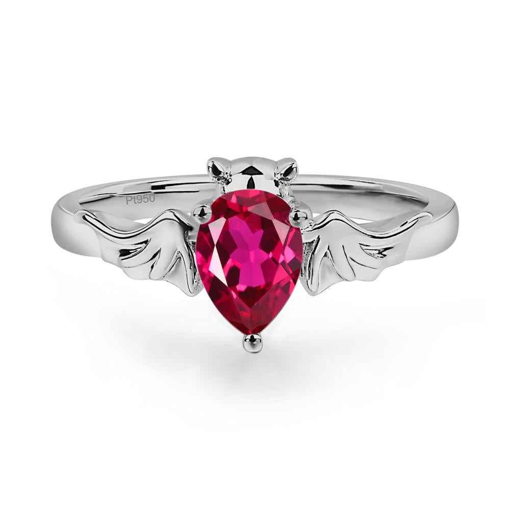 Ruby Bat Ring - LUO Jewelry #metal_platinum