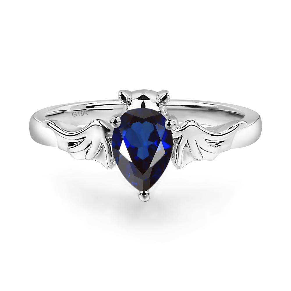 Sapphire Gothic Promise Ring - LUO Jewelry #metal_18k white gold