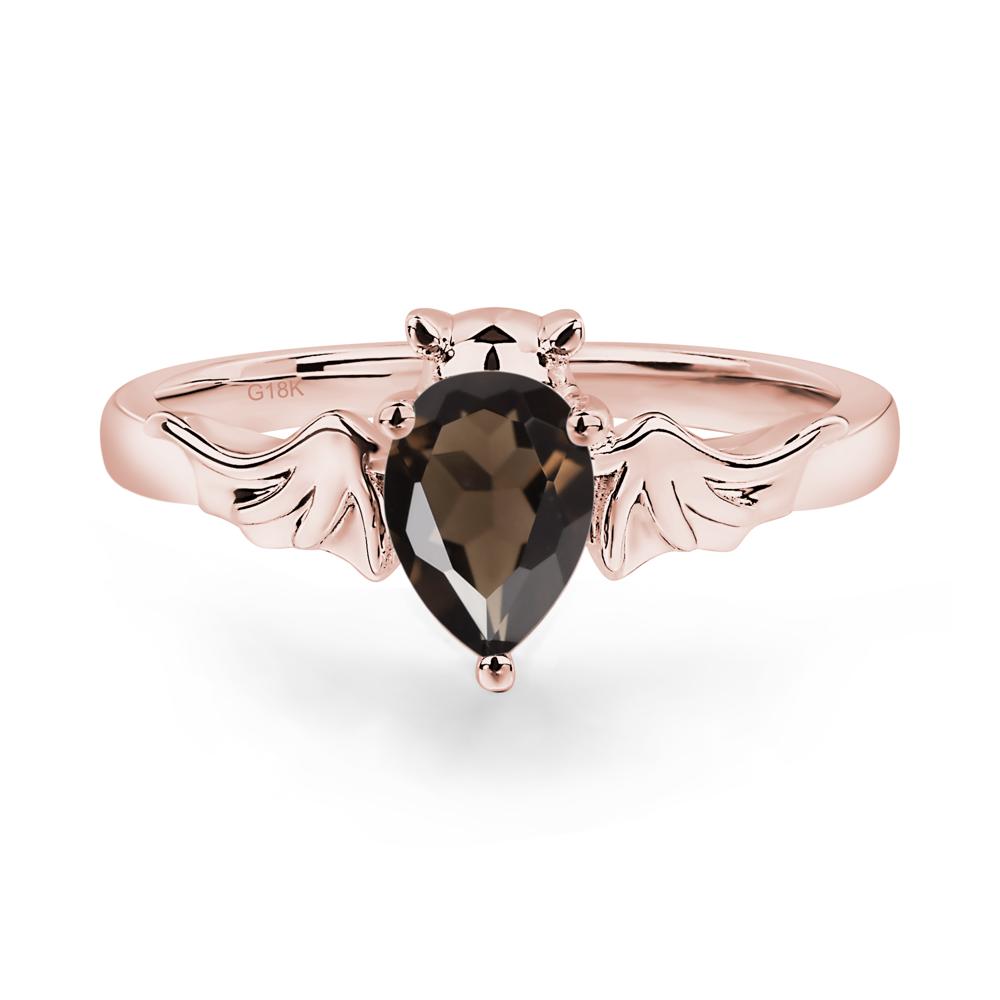 Smoky Quartz Bat Engagement Ring - LUO Jewelry #metal_18k rose gold