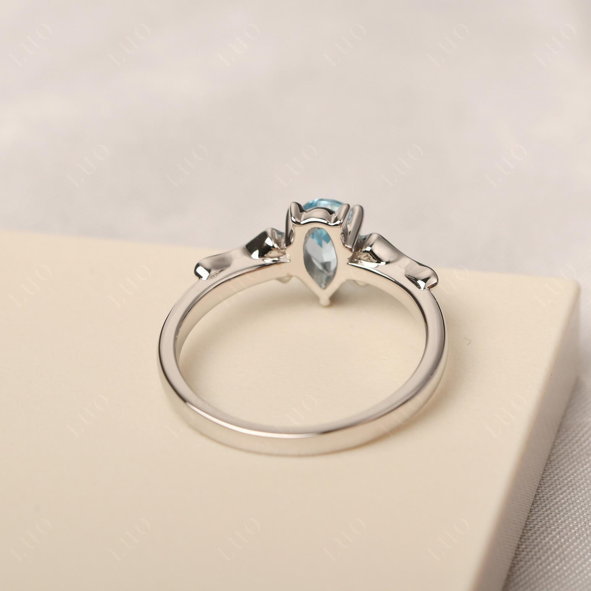 Swiss Blue Topaz Bat Ring - LUO Jewelry 